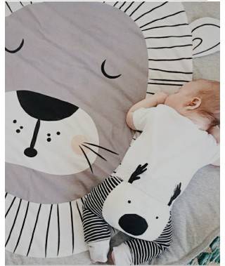 Manta de gateo para bebé, alfombra de juego acolchada para recién nacido,  alfombrilla de algodón suave